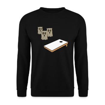 Cornhole Player Halloween - Funny Cornhole - Unisex Sweatshirt - black - Front - Alina (178cm) & Michal (187cm)