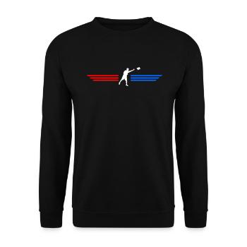 Cornhole Player Blind Hole - Funny Cornhole - Unisex Sweatshirt - black - Front - Alina (178cm) & Michal (187cm)