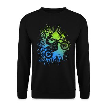 Motocross Vélo Motocycliste Garçons Moto - Sweat-shirt Unisexe - noir - Devant - Alina (178cm) & Michal (187cm)