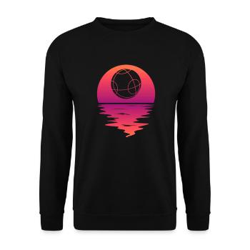 Boccia-Kugel Retro-Sonnenuntergang - Boccia-Kugel - Unisex Pullover - Schwarz - Vorne - Alina (178cm) & Michal (187cm)