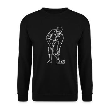 Boccia ball player Oneline Art - Boccia ball - Unisex Sweatshirt - black - Front - Alina (178cm) & Michal (187cm)