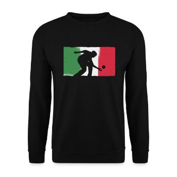 Boccia Player Italian Flag - Boccia Ball - Unisex Sweatshirt - black - Front - Alina (178cm) & Michal (187cm)