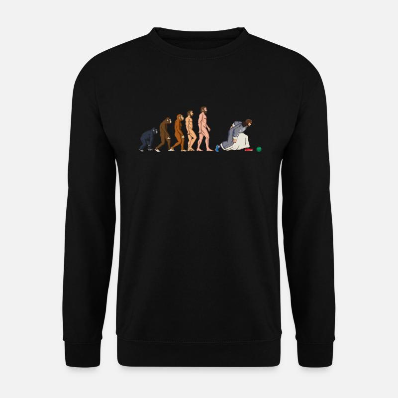 Évolution du joueur de pétanque avec Jésus comme pétanque - Sweat-shirt Unisexe - noir