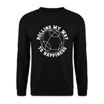 Rolling My Way To Happiness - Boccia ball - Unisex Sweatshirt - black - Front - Alina (178cm) & Michal (187cm)