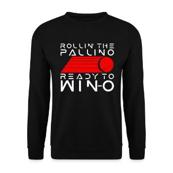 Rollin' The Pallino Ready to Win - Boccia Ball - Unisex Sweatshirt - black - Front - Alina (178cm) & Michal (187cm)