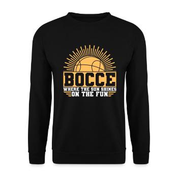 Boccia Wo die Sonne auf Spaß scheint Boccia-Ball - Unisex Pullover - Schwarz - Vorne - Alina (178cm) & Michal (187cm)