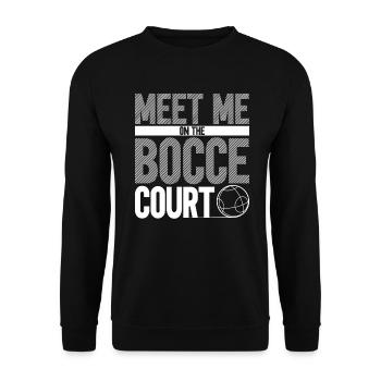 Triff mich auf dem Boccia-Platz - Boccia-Ball - Unisex Pullover - Schwarz - Vorne - Alina (178cm) & Michal (187cm)