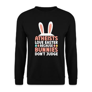 Atheist Ostern Anti Religion Anti Kirche Atheismus - Unisex Pullover - Schwarz - Vorne - Alina (178cm) & Michal (187cm)
