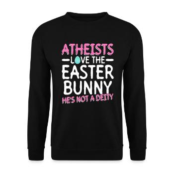 Atheist Ostern Anti Religion Anti Kirche Atheismus - Unisex Pullover - Schwarz - Vorne - Alina (178cm) & Michal (187cm)