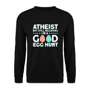 Atheist Easter Anti Religion Anti Church Atheism - Unisex Sweatshirt - black - Front - Alina (178cm) & Michal (187cm)