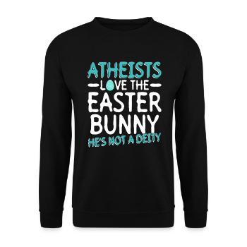 Atheist Ostern Anti Religion Anti Kirche Atheismus - Unisex Pullover - Schwarz - Vorne - Alina (178cm) & Michal (187cm)