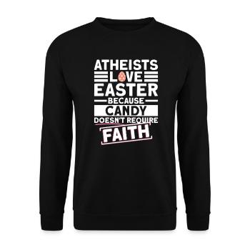 Atheist Ostern Anti Religion Anti Kirche Atheismus - Unisex Pullover - Schwarz - Vorne - Alina (178cm) & Michal (187cm)