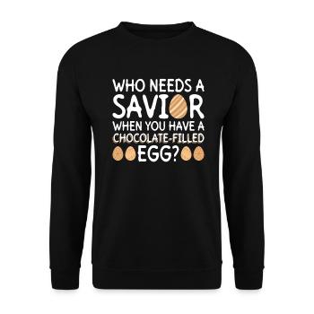 Atheist Easter Anti Religion Anti Church Atheism - Unisex Sweatshirt - black - Front - Alina (178cm) & Michal (187cm)