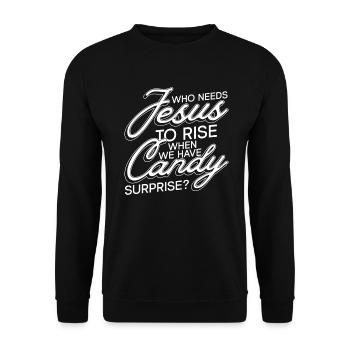 Atheist Easter Anti Religion Anti Church Atheism - Unisex Sweatshirt - black - Front - Alina (178cm) & Michal (187cm)