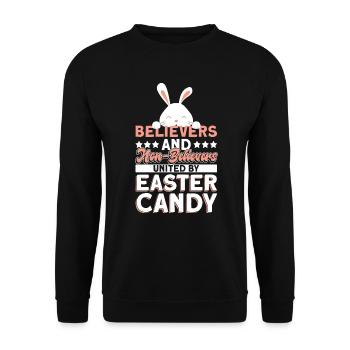 Atheist Easter Anti Religion Anti Church Atheism - Unisex Sweatshirt - black - Front - Alina (178cm) & Michal (187cm)