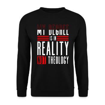 Mein Abschluss ist in der Realität, nicht in der - Unisex Pullover - Schwarz - Vorne - Alina (178cm) & Michal (187cm)