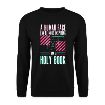Atheist Atheism Anti Church Anti Religion - Unisex Sweatshirt - black - Front - Alina (178cm) & Michal (187cm)