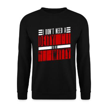 Atheist Atheism Anti Church Anti Religion - Unisex Sweatshirt - black - Front - Alina (178cm) & Michal (187cm)
