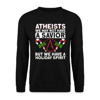 Athéisme athée Anti Église Noël - Sweat-shirt Unisexe - noir - Devant - Alina (178cm) & Michal (187cm)