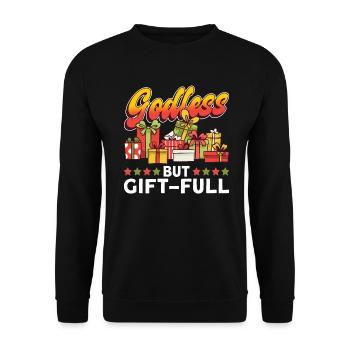 Atheist Atheismus Anti Kirche Weihnachten - Unisex Pullover - Schwarz - Vorne - Alina (178cm) & Michal (187cm)