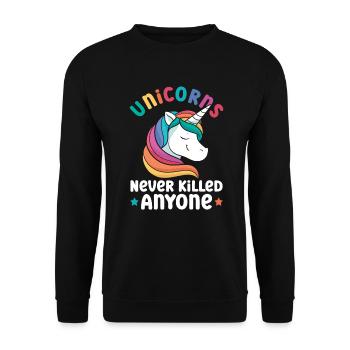 Licornes Athéisme athée Anti Église - Sweat-shirt Unisexe - noir - Devant - Alina (178cm) & Michal (187cm)