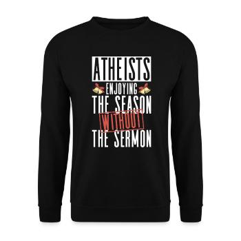 Atheist Atheism Anti Church Christmas - Unisex Sweatshirt - black - Front - Alina (178cm) & Michal (187cm)
