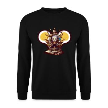 Books Throne of Science - Atheist Atheism - Unisex Sweatshirt - black - Front - Alina (178cm) & Michal (187cm)