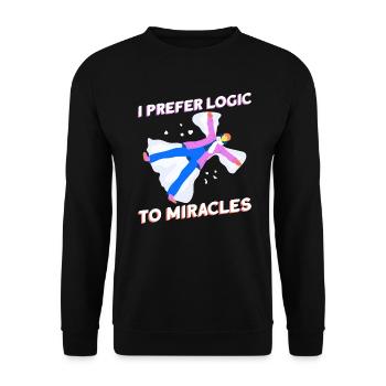 I prefer logic to miracles - Atheist - Unisex Sweatshirt - black - Front - Alina (178cm) & Michal (187cm)