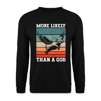 Plus probable qu’un Dieu - Athéisme athée - Sweat-shirt Unisexe - noir - Devant - Alina (178cm) & Michal (187cm)