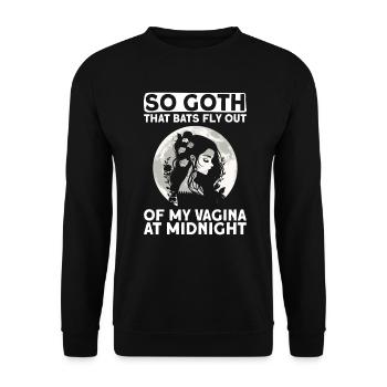 Goth Gothic Fledermäuse Vagina Spruch - Unisex Pullover - Schwarz - Vorne - Alina (178cm) & Michal (187cm)