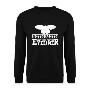 Goth Moth Just Here For The Eyeliner - Goth Moth - Unisex Pullover - Schwarz - Vorne - Alina (178cm) & Michal (187cm)