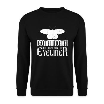 Goth Moth Just Here For The Eyeliner - Goth Moth - Unisex Pullover - Schwarz - Vorne - Alina (178cm) & Michal (187cm)