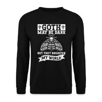 Goth dark, but brightens my world - Goth Moth - Unisex Sweatshirt - black - Front - Alina (178cm) & Michal (187cm)