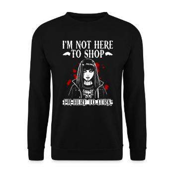 Mall Goth Gothic Grufti Spruch Emo - Unisex Pullover - Schwarz - Vorne - Alina (178cm) & Michal (187cm)