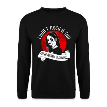 Je n’ai pas besoin de bronzage, je brille - Moontan Gothic - Sweat-shirt Unisexe - noir - Devant - Alina (178cm) & Michal (187cm)