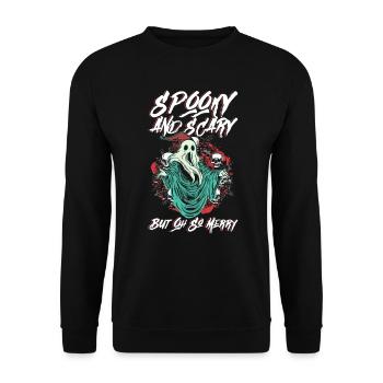 Creepy scary, but really happy - Goth - Unisex Sweatshirt - black - Front - Alina (178cm) & Michal (187cm)