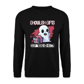 Scary gifts give you goose bumps - Goth - Unisex Sweatshirt - black - Front - Alina (178cm) & Michal (187cm)