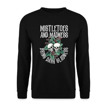 Mistletoe + Madness Bring Dark Joy Goth - Unisex Sweatshirt - black - Front - Alina (178cm) & Michal (187cm)