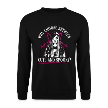 Cute and scary? - Bubble Goth Perky Goth - Unisex Sweatshirt - black - Front - Alina (178cm) & Michal (187cm)