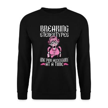 Ein rosa Accessoire nach dem anderen - Bubble Goth - Unisex Pullover - Schwarz - Vorne - Alina (178cm) & Michal (187cm)