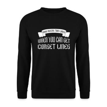 Moontan Gothic Spruch Goth Girl Grufti Emo - Unisex Pullover - Schwarz - Vorne - Alina (178cm) & Michal (187cm)