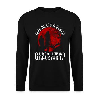 Cimetière Moontan-gothique Goth Fille Disant - Sweat-shirt Unisexe - noir - Devant - Alina (178cm) & Michal (187cm)