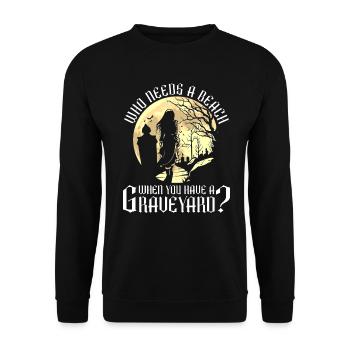 Cimetière Moontan-gothique Goth Fille Disant - Sweat-shirt Unisexe - noir - Devant - Alina (178cm) & Michal (187cm)