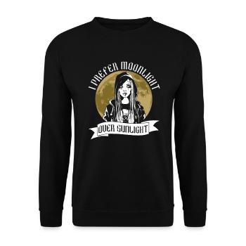 Clair de lune avant la lumière du soleil - Moontan Gothic Goth - Sweat-shirt Unisexe - noir - Devant - Alina (178cm) & Michal (187cm)