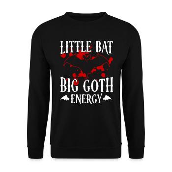 Baby Fledermaus Gothic Goth Grufti Spruch - Unisex Pullover - Schwarz - Vorne - Alina (178cm) & Michal (187cm)