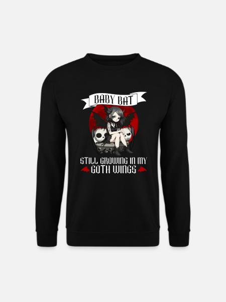 Baby Fledermaus Gothic Goth Grufti Spruch - Unisex Pullover - Schwarz