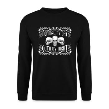 Normal le jour, gothique la nuit - Gothique - Sweat-shirt Unisexe - noir - Devant - Alina (178cm) & Michal (187cm)
