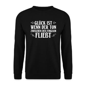 Glück Wenn Der Ton Zwischen Fingern Fließt Töpfer - Unisex Pullover - Schwarz - Vorne - Alina (178cm) & Michal (187cm)