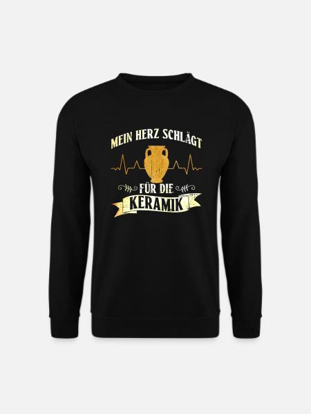 Mein Herz Schlägt Für Die Keramik - Töpfer Töpfern - Unisex Pullover - Schwarz