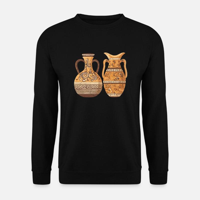Greek Ceramic Vases - Pottery Ceramist - Unisex Sweatshirt - black